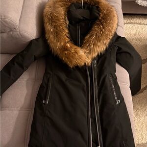 Rudsak Women's Black Coat with real Fur Collar